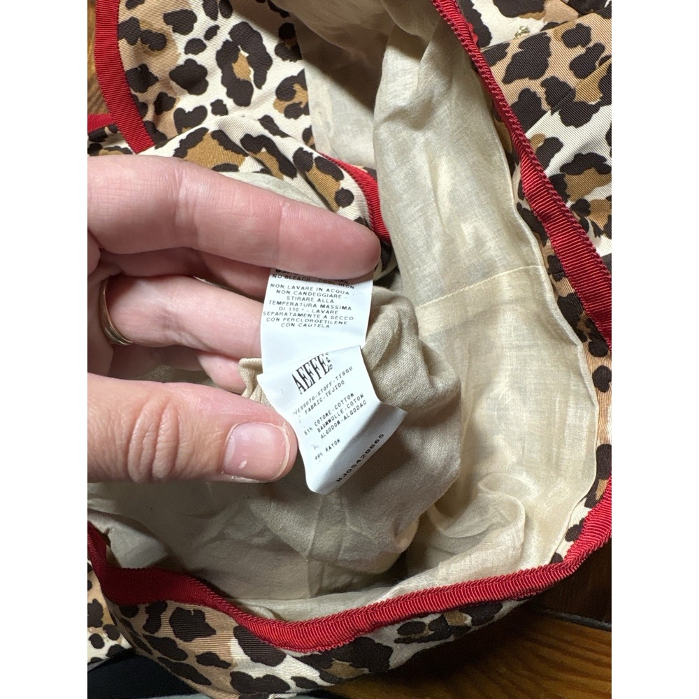 Moschino Cheap & Chic Leopard Print Red Trim Cat Buttons Appliqué Blazer Sz 10 - Picture 11 of 16